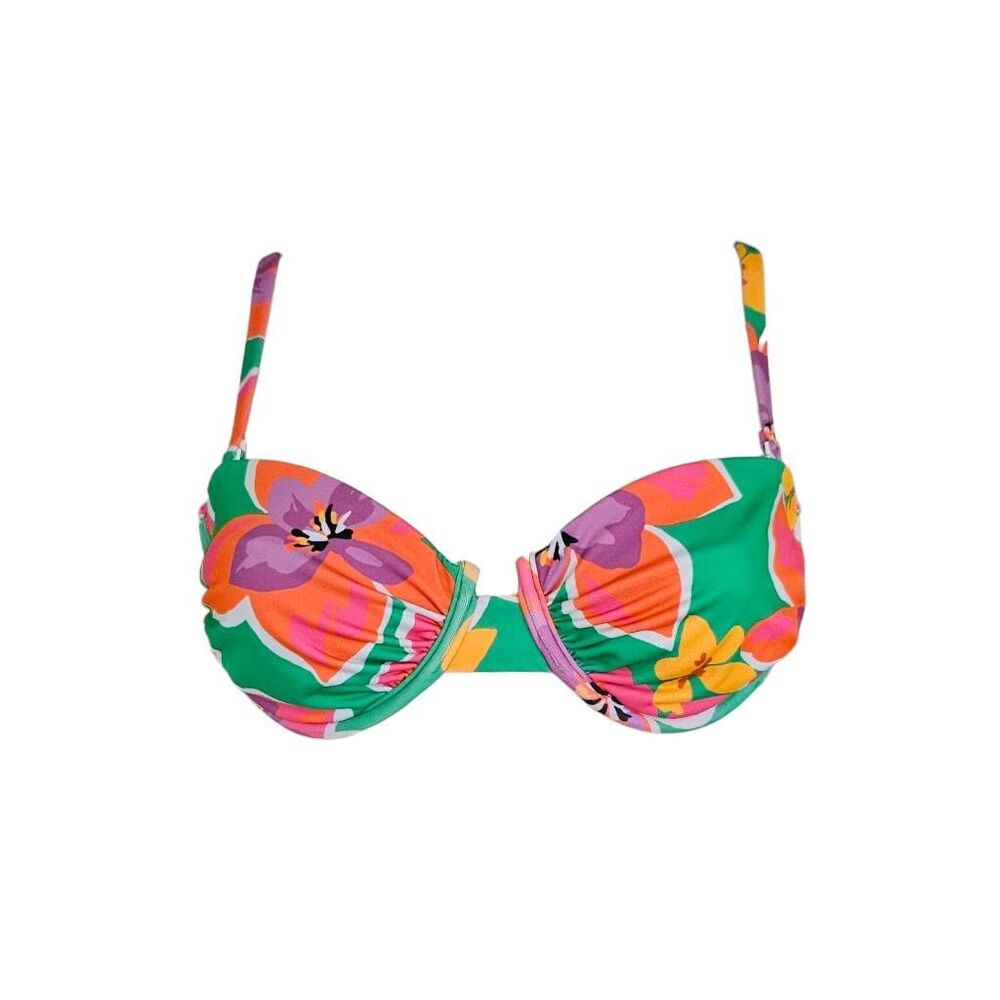 y2k floral bikini top
